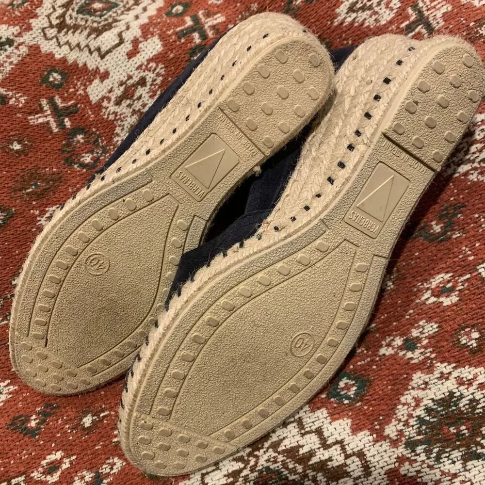 Verbenas Carmen Navy Suede Espadrille Flats